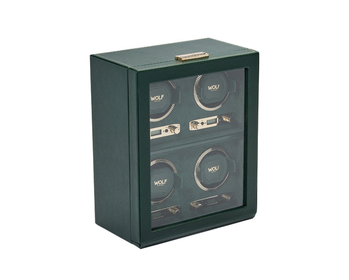 Wolf British Racing Green 4 Piece Watch Winder