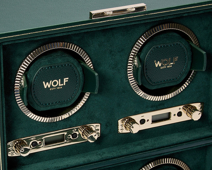 Wolf British Racing Green 4 Piece Watch Winder