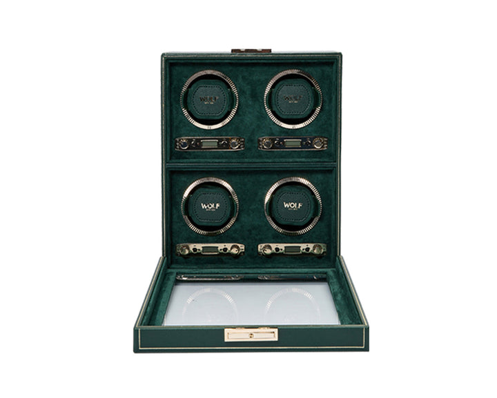 Wolf British Racing Green 4 Piece Watch Winder