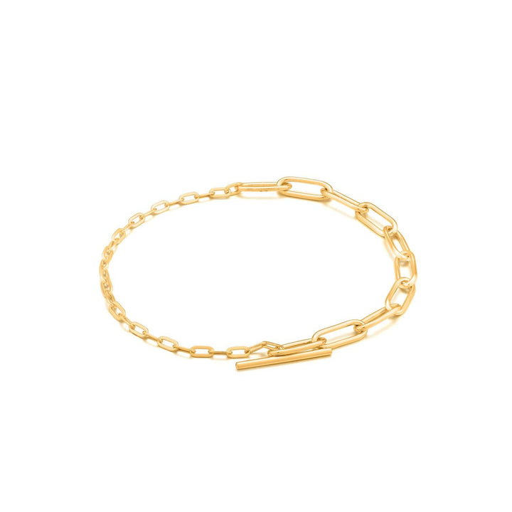 Ania Haie Mixed Link T-Bar Bracelet  - Gold