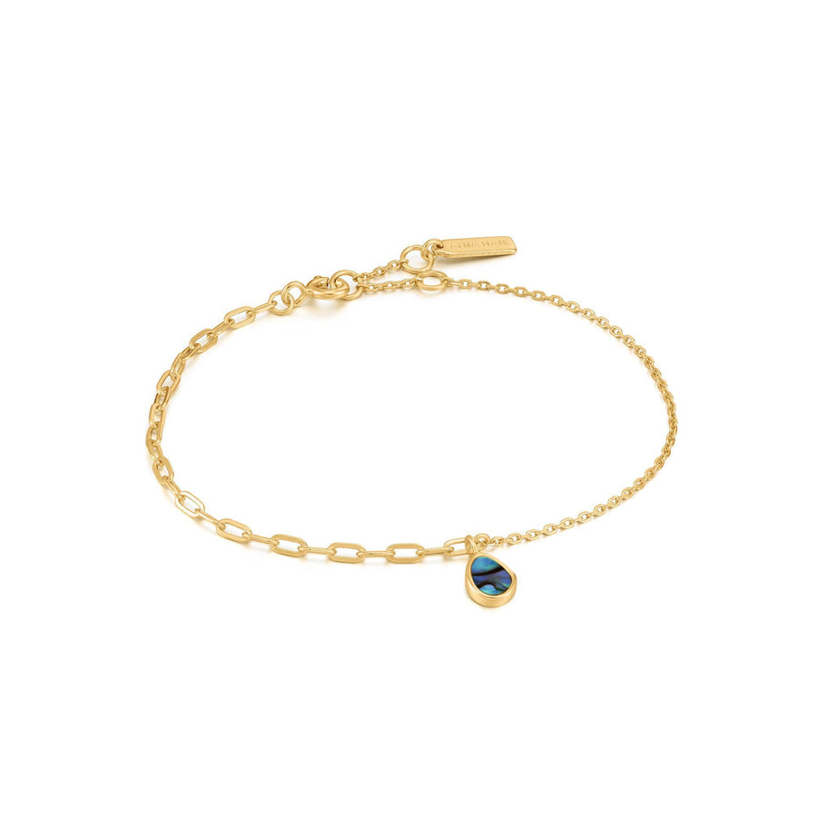 Ania Haie Gold Tidal Abalone Mixed Link Bracelet | The Jewellery Boutique