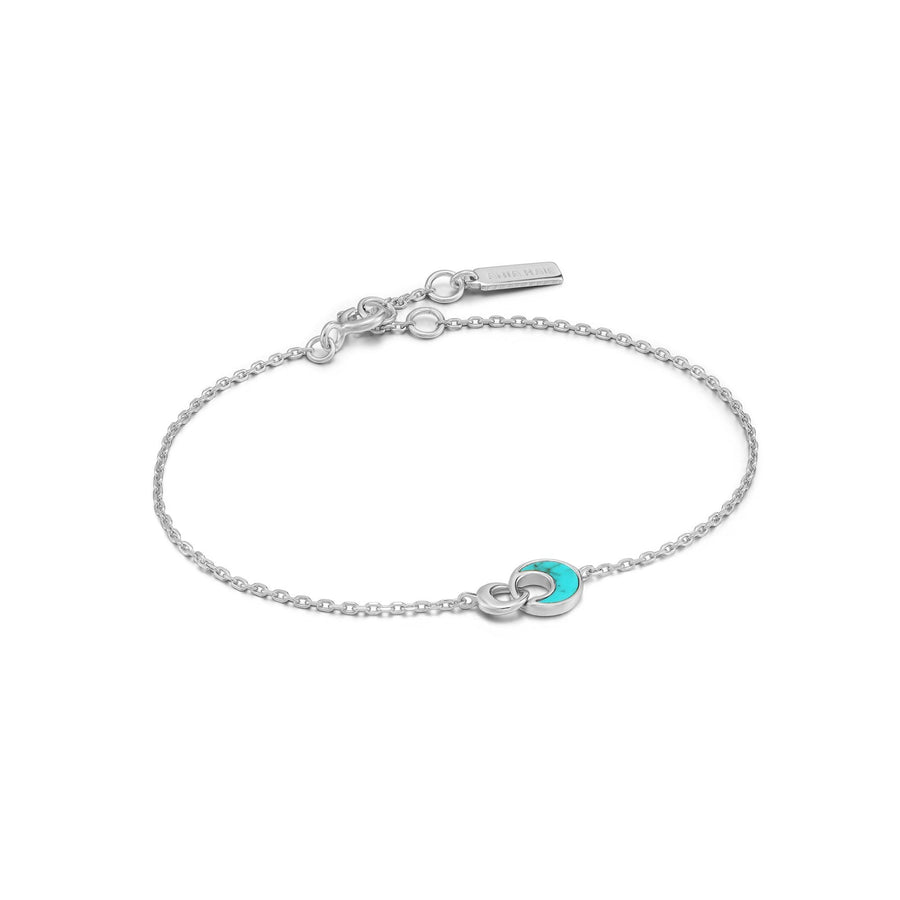 Ania Haie Silver Tidal Turquoise Crescent Link Bracelet | The Jewellery Boutique