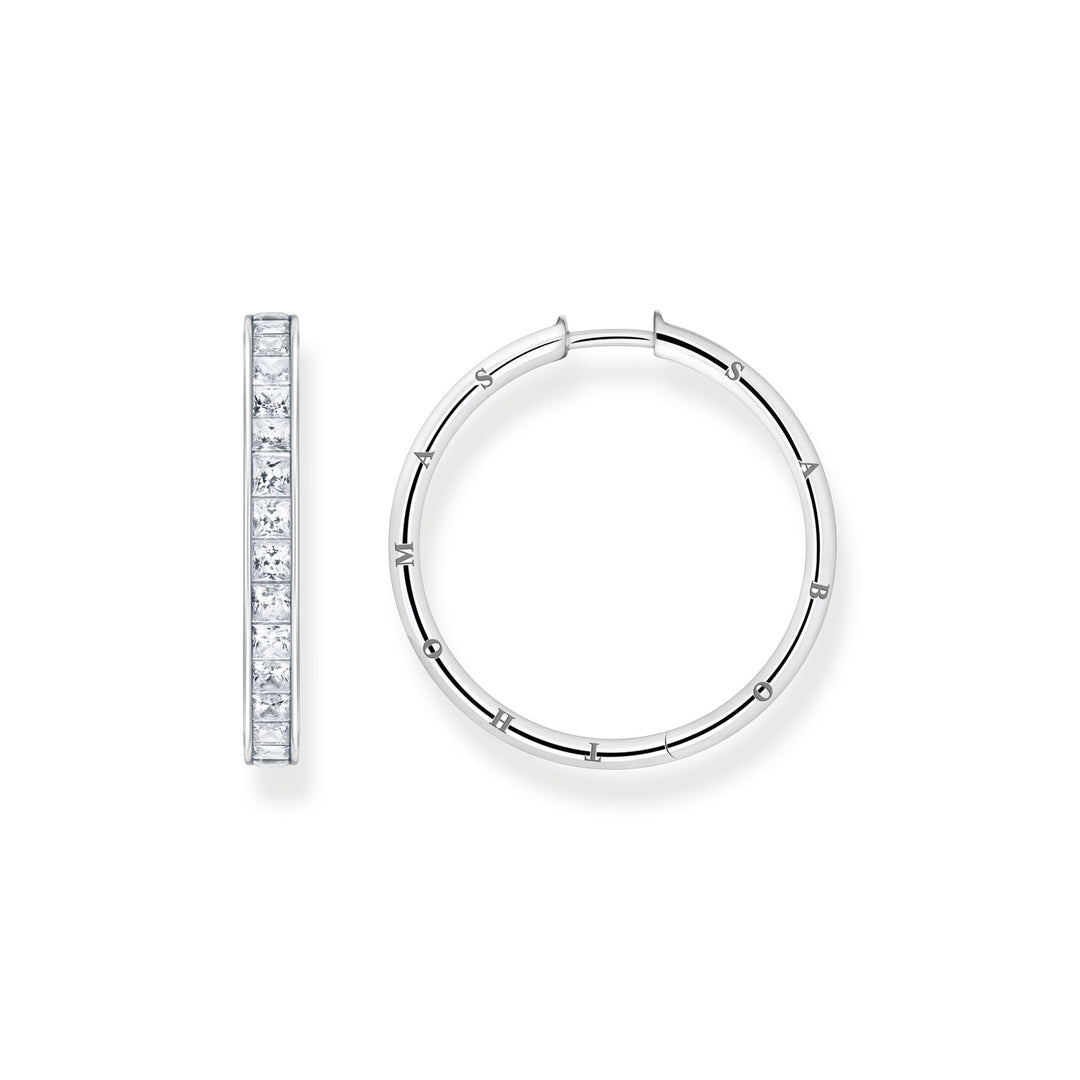 Thomas Sabo Hoop earrings white stones pavÃ© silver