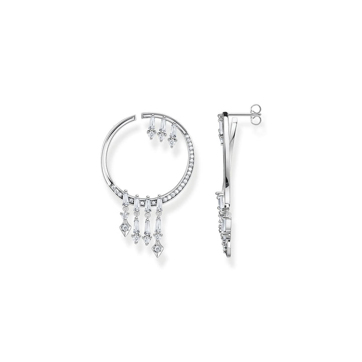 THOMAS SABO Hoop earrings with winter sun rays silver