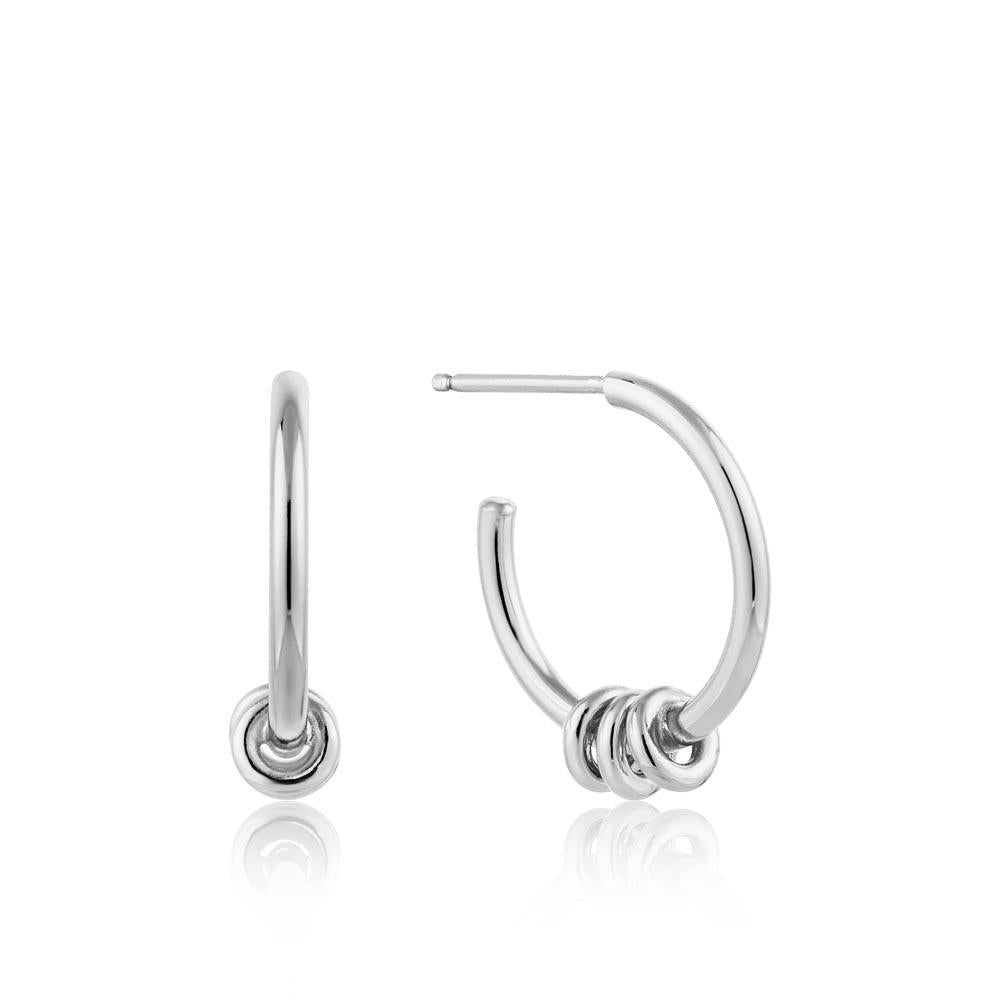 Ania Haie Modern Hoop Earrings - Silver