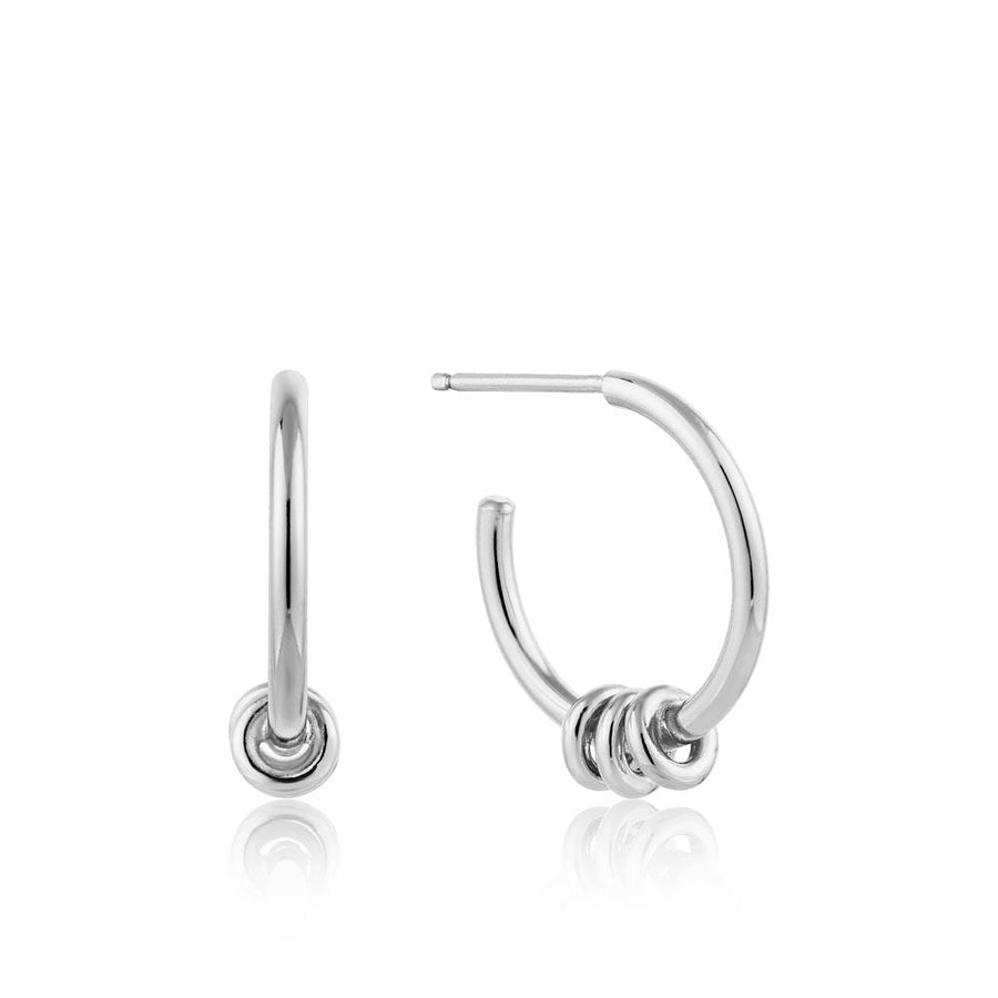 Ania Haie Modern Hoop Earrings - Silver