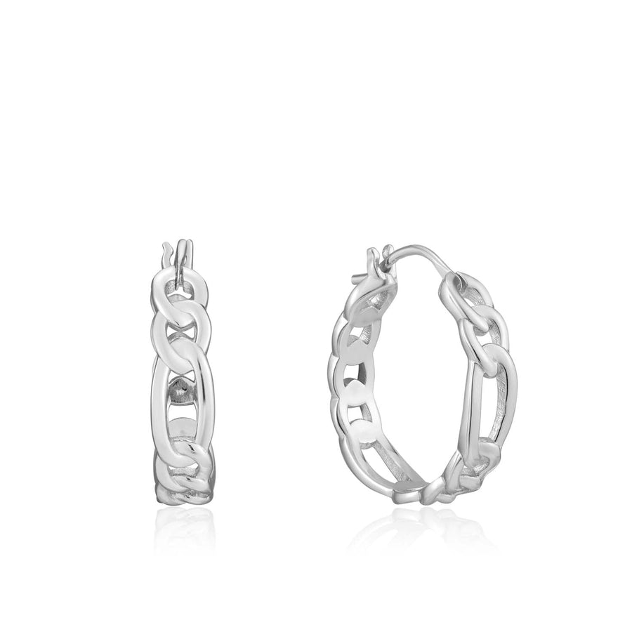 Ania Haie Figaro Chain Hoop Earrings - Silver