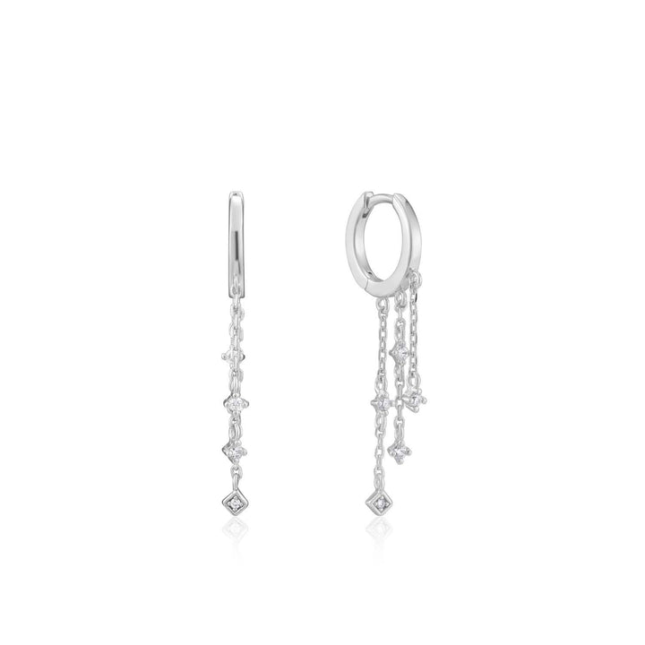 Ania Haie Sparkle Cascade Huggie Hoops - Silver