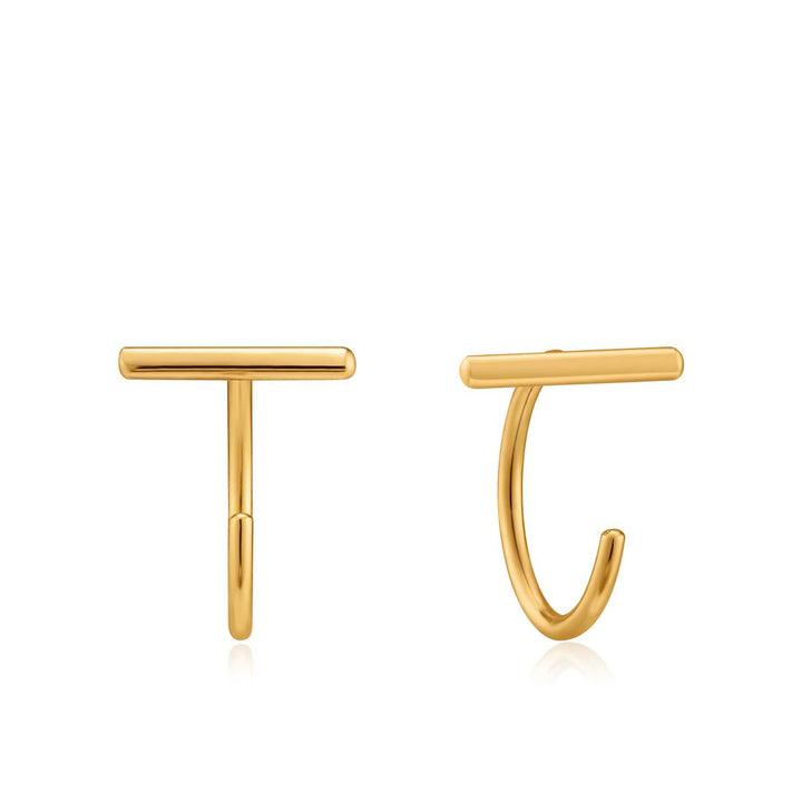 Ania Haie T-Bar Twist Earrings - Gold