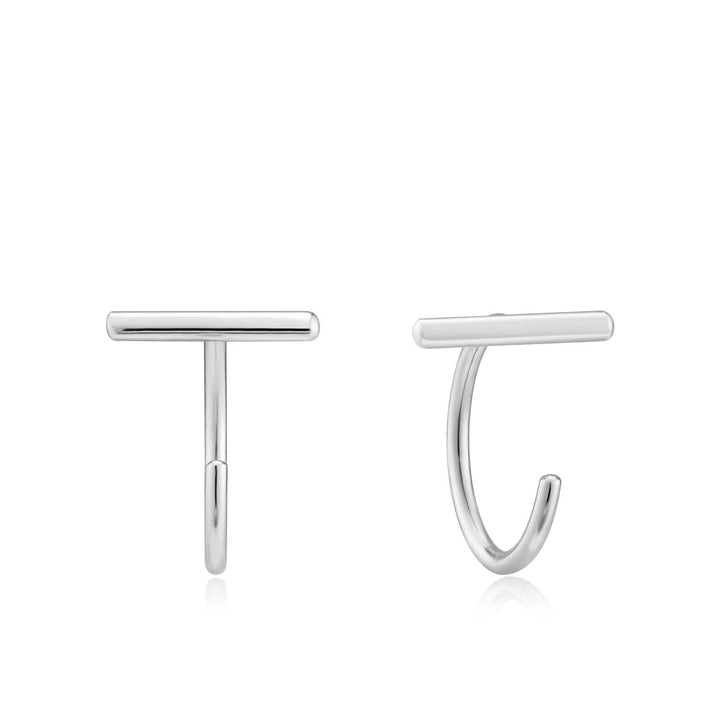 Ania Haie T-Bar Twist Earrings - Silver