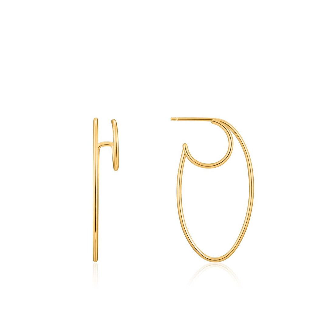 Ania Haie Oval Double Hoop Earrings  - Gold