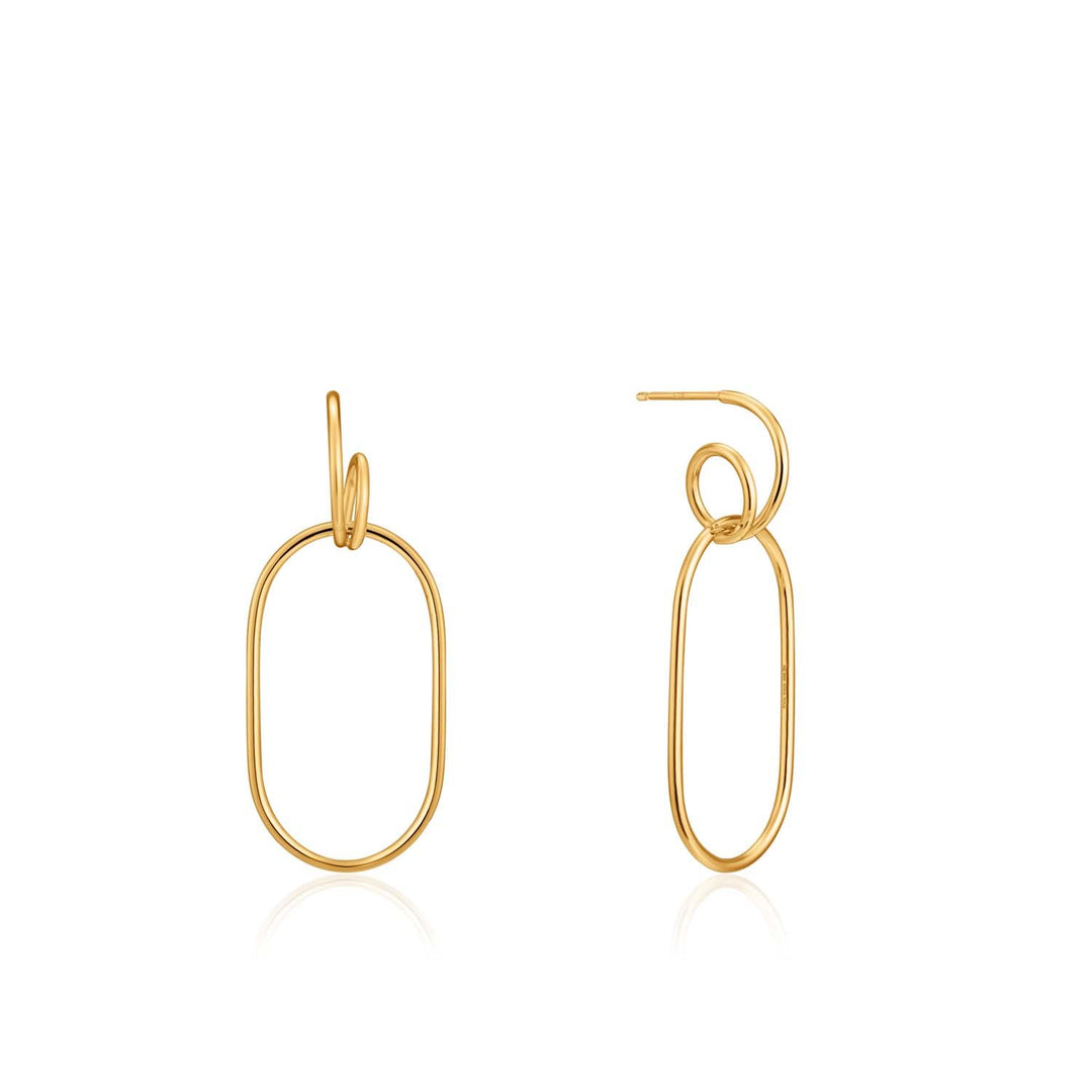 Ania Haie Spiral Oval Hoop Earrings  - Gold