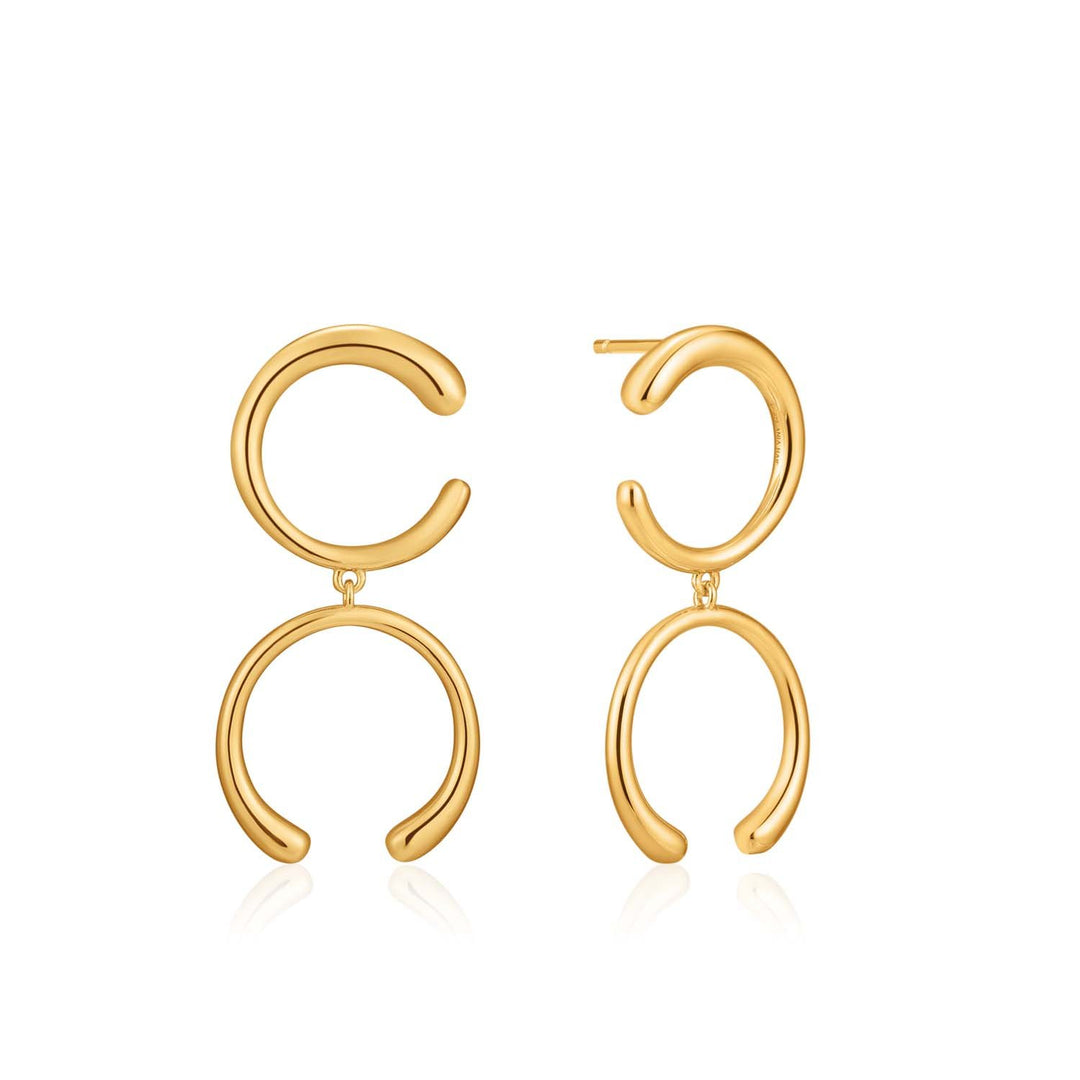 Ania Haie Luxe Double Curve Earrings  - Gold