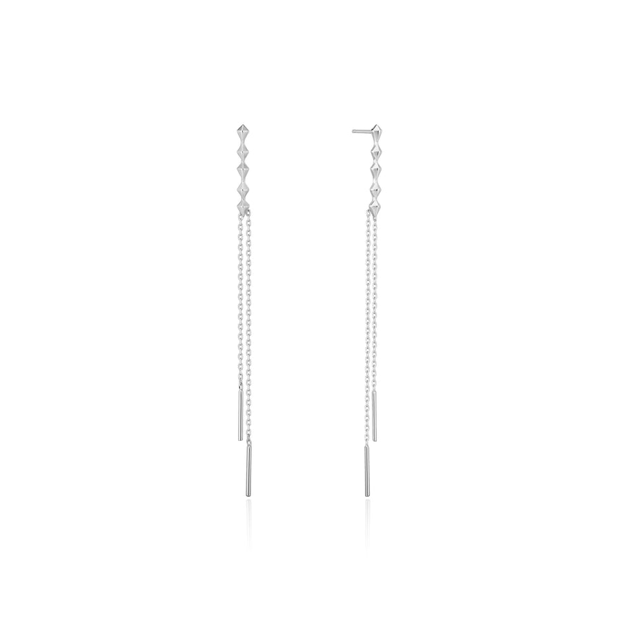 Ania Haie Silver Spike Double Drop Earrings