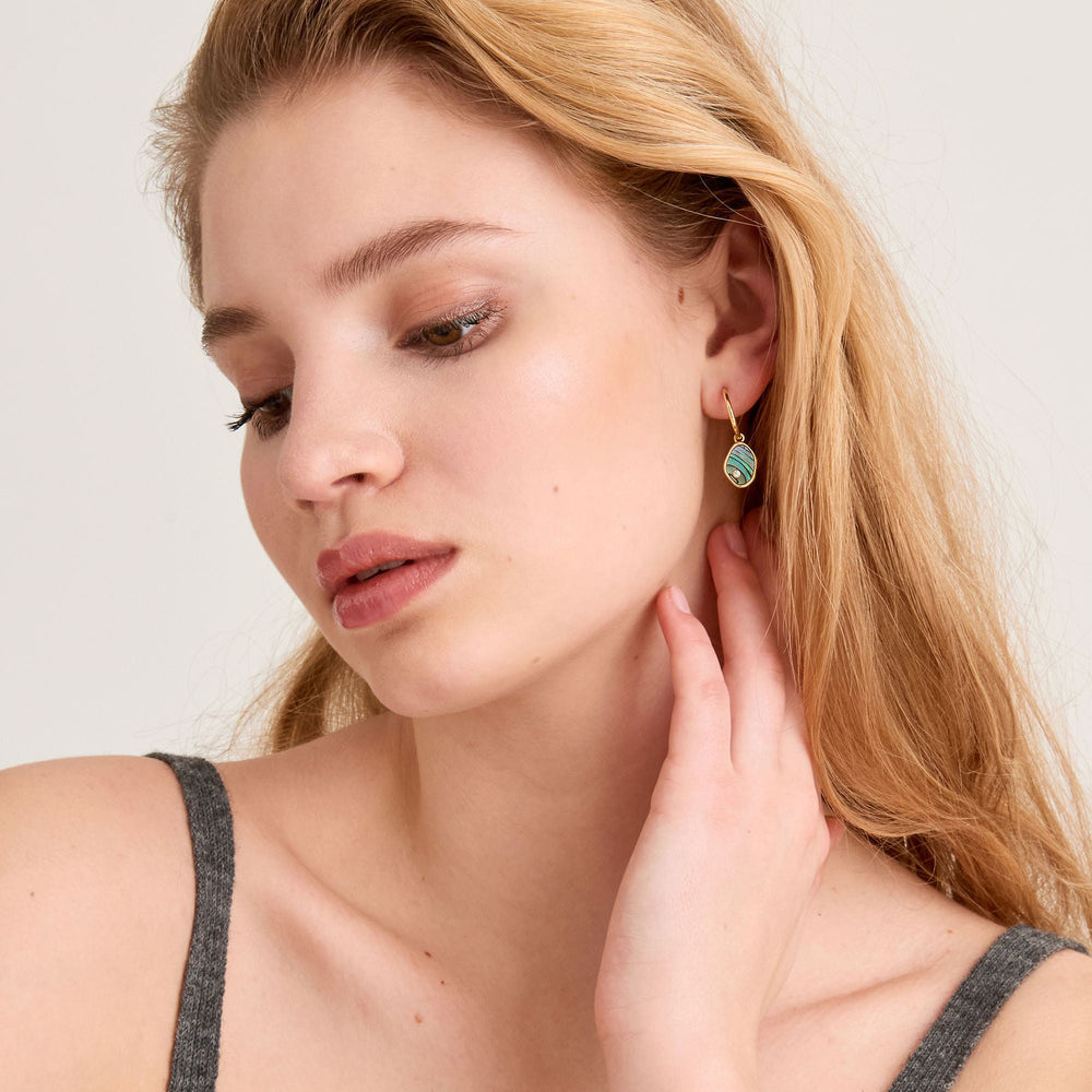 Ania Haie Gold Tidal Abalone Mini Hoop Earrings | The Jewellery Boutique