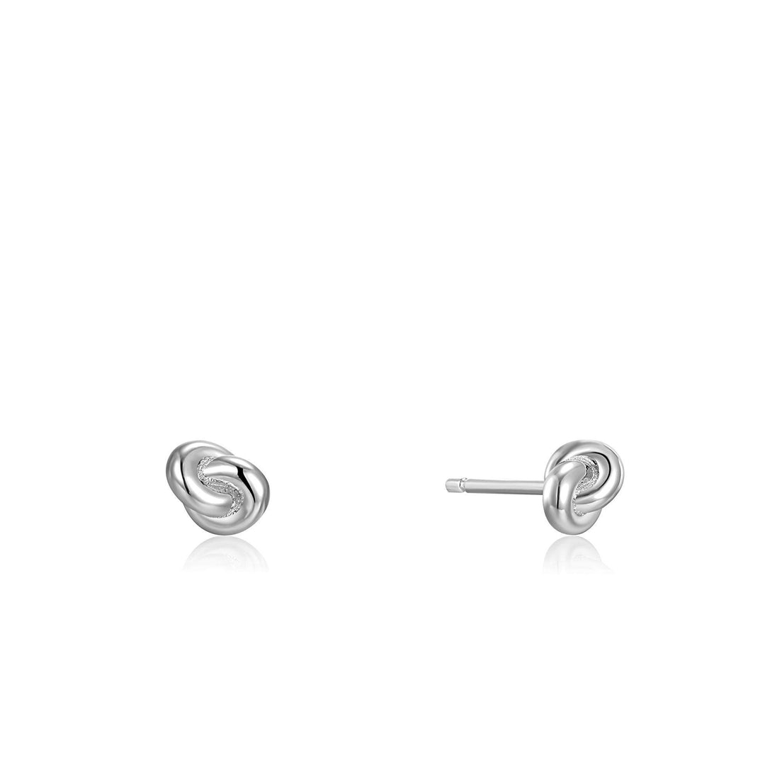 Silver Knot Stud Earrings