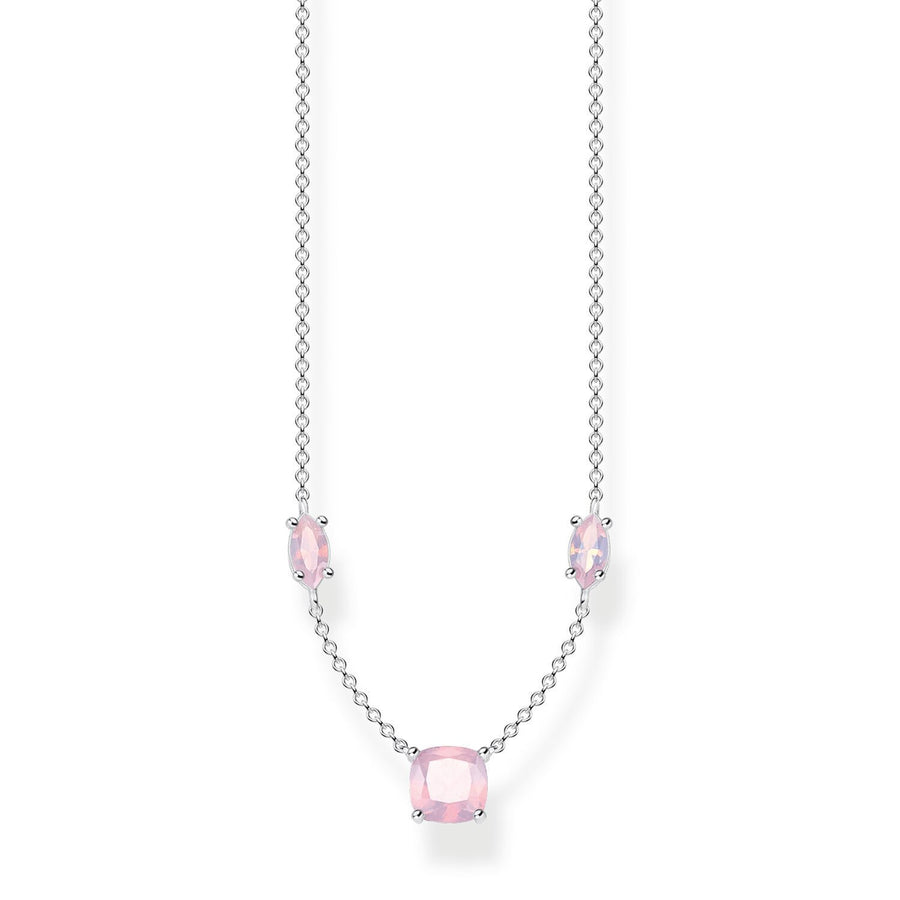 Thomas Sabo Necklace Shimmering Pink Opal Colour Effect