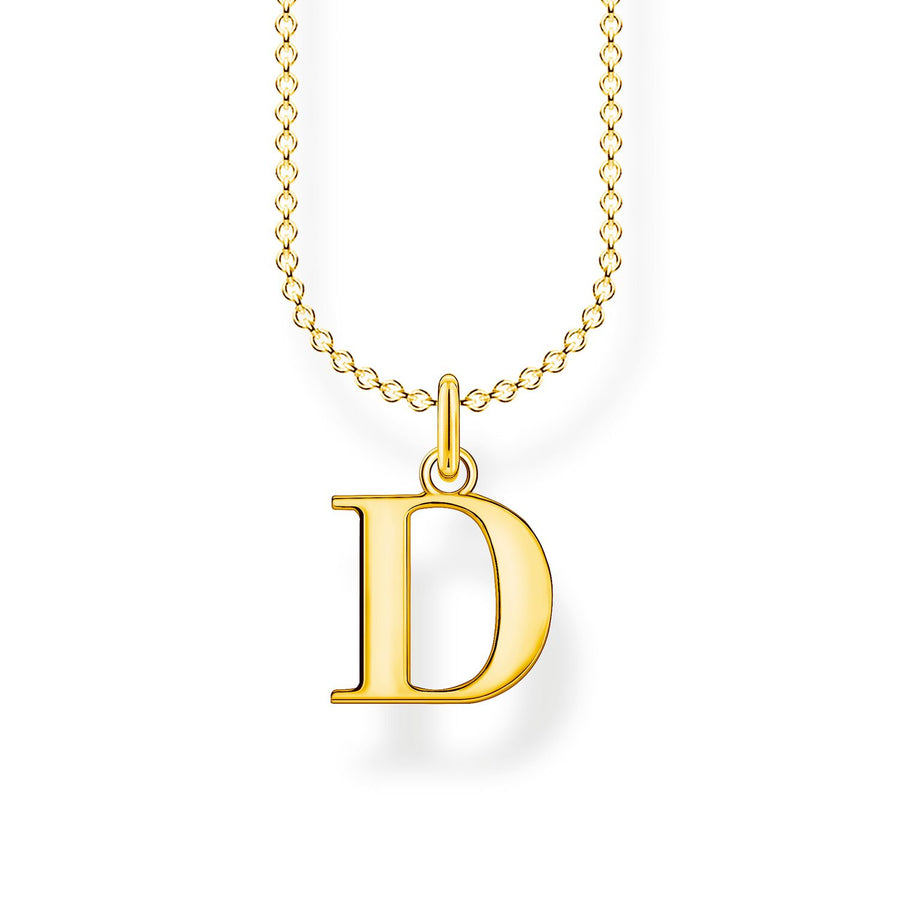 Thomas Sabo Necklace Letter D Gold | The Jewellery Boutique