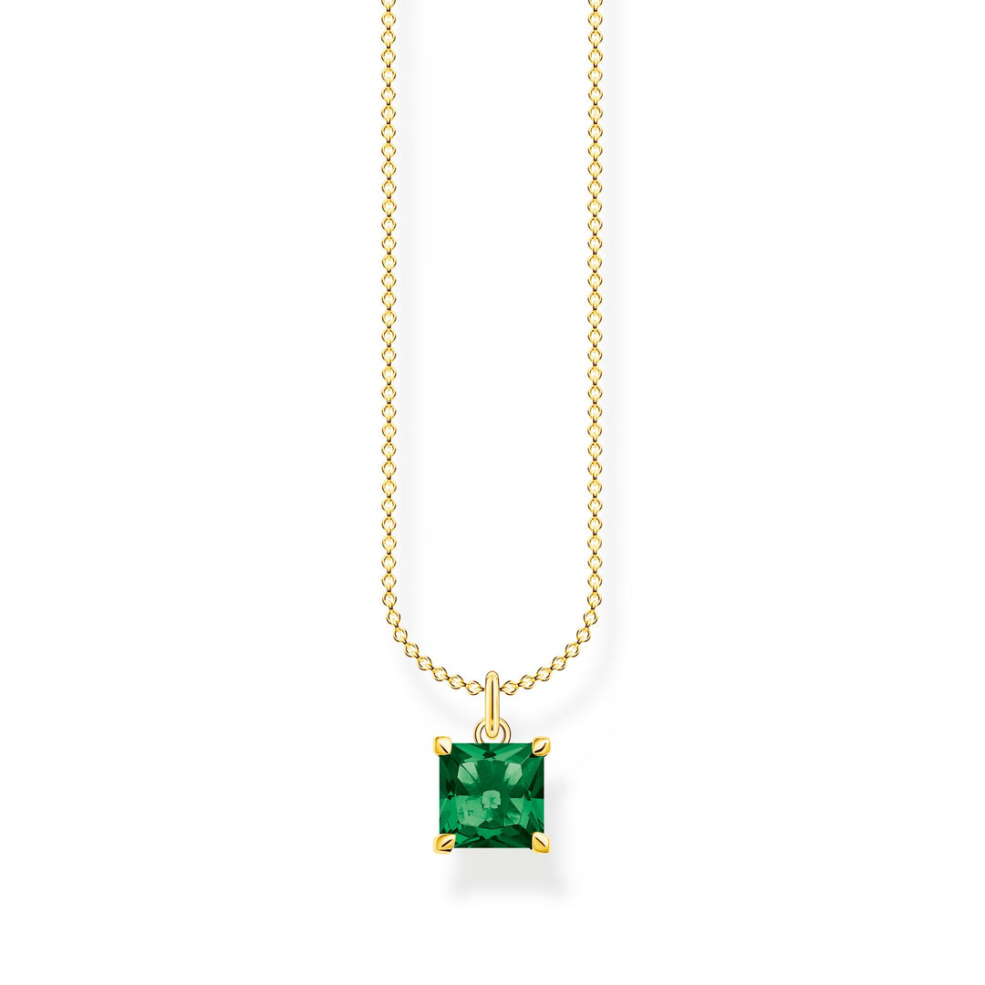 THOMAS SABO Necklace with green stone gold