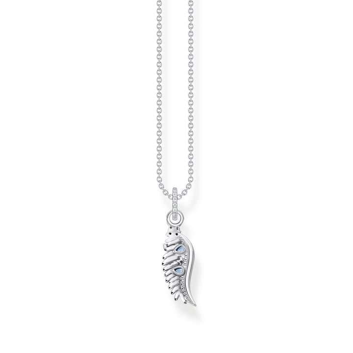 THOMAS SABO Necklace phoenix wing with blue stones silver