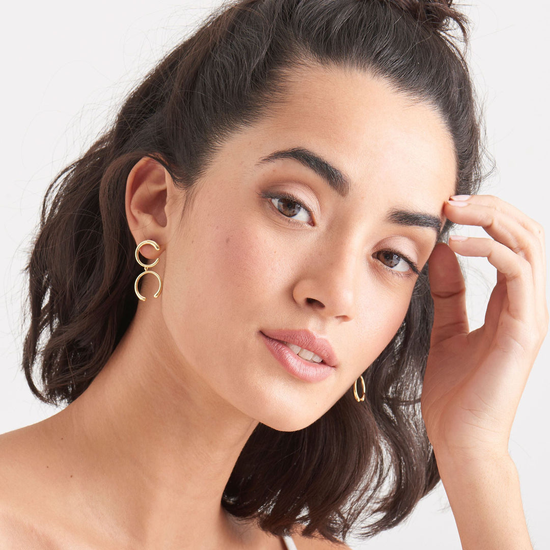 Luxe Double Curve Earrings - Ania Haie Jewellery