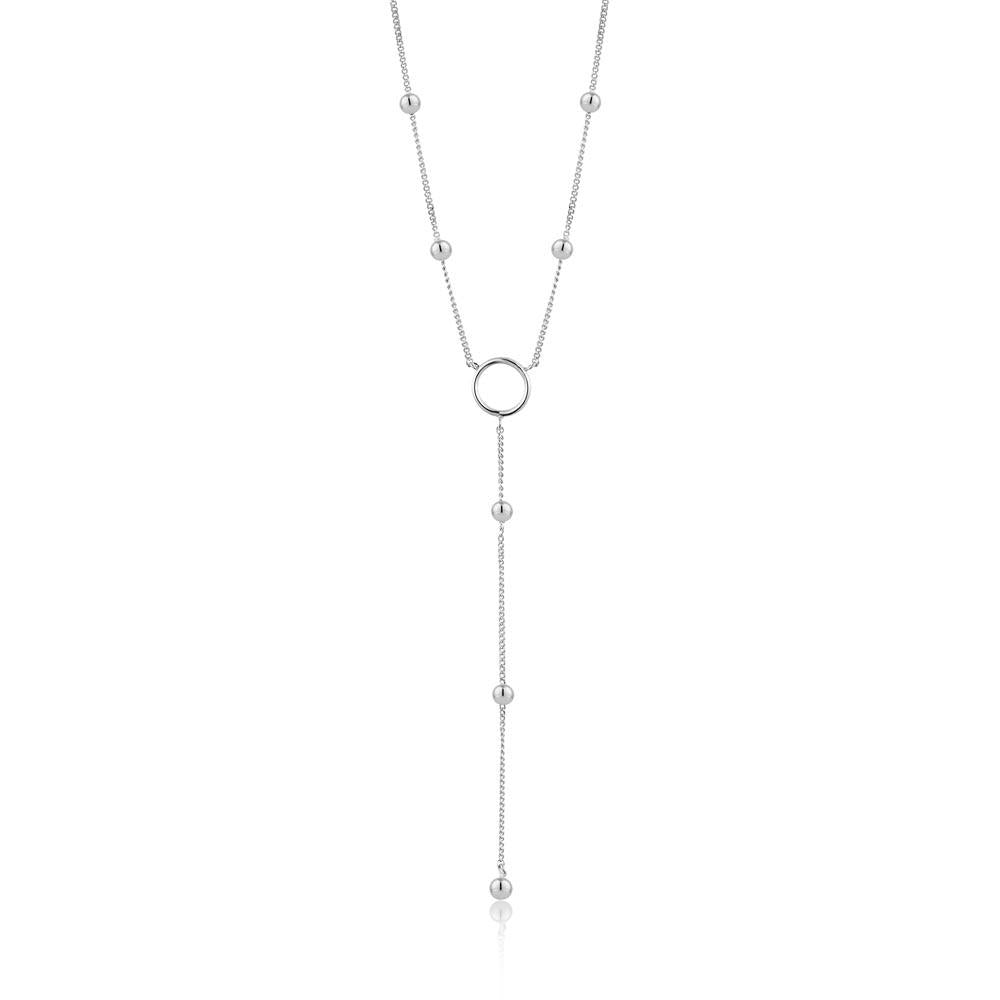 Ania Haie Modern Circle Y Necklace - Silver