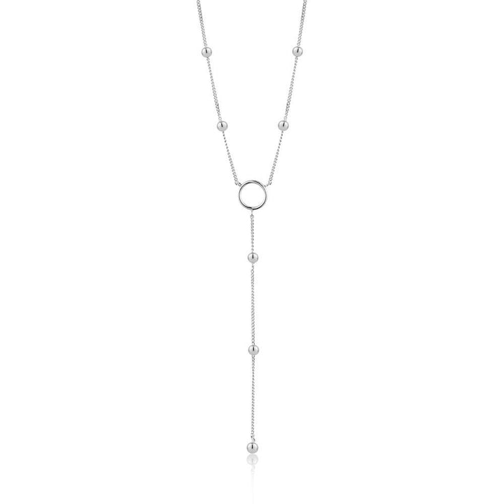 Ania Haie Modern Circle Y Necklace - Silver