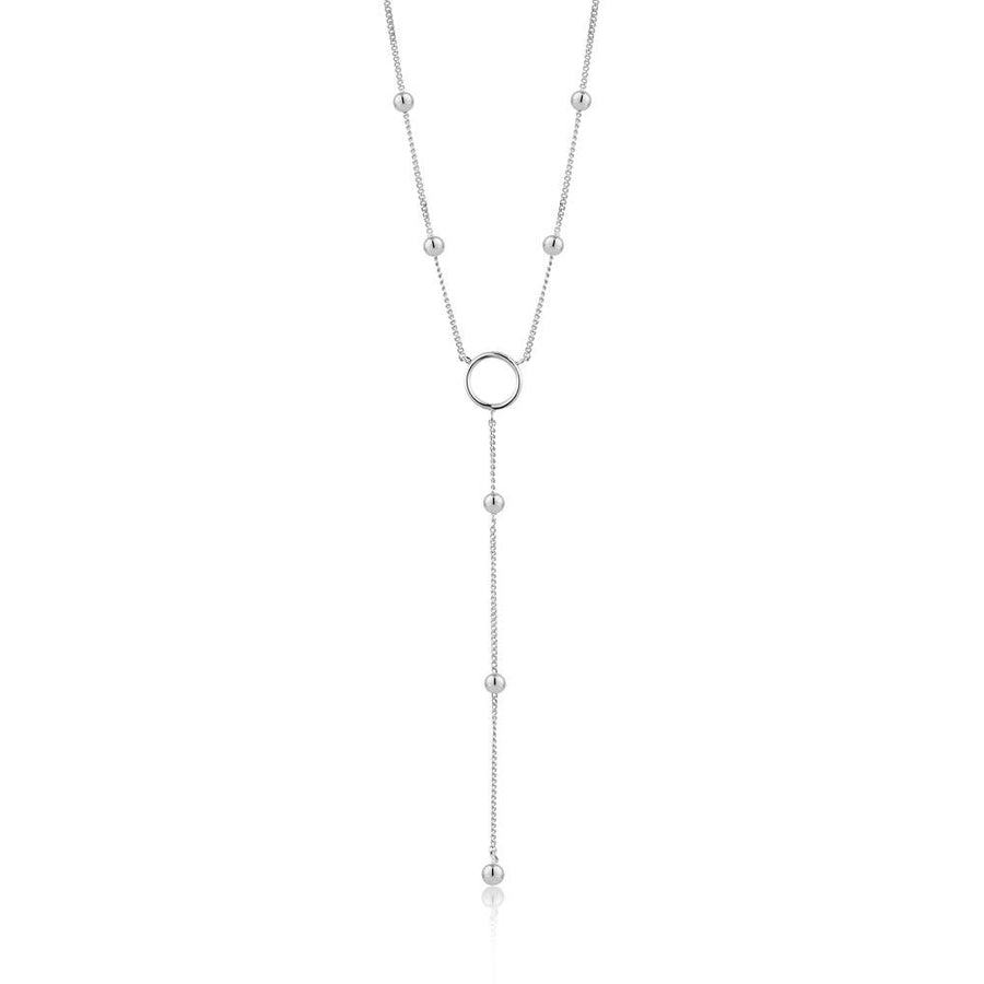 Ania Haie Modern Circle Y Necklace - Silver