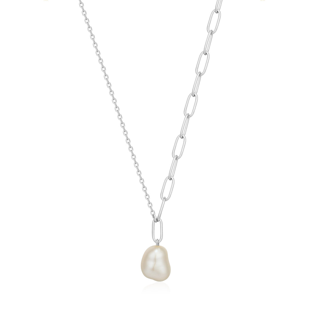 Ania Haie Silver Pearl Chunky Necklace