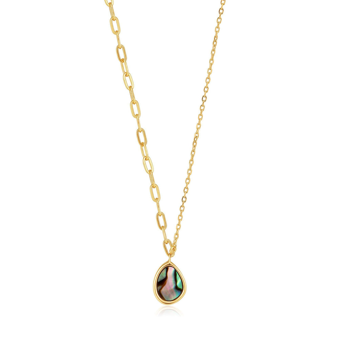 Ania Haie Gold Tidal Abalone Mixed Link Necklace | The Jewellery Boutique