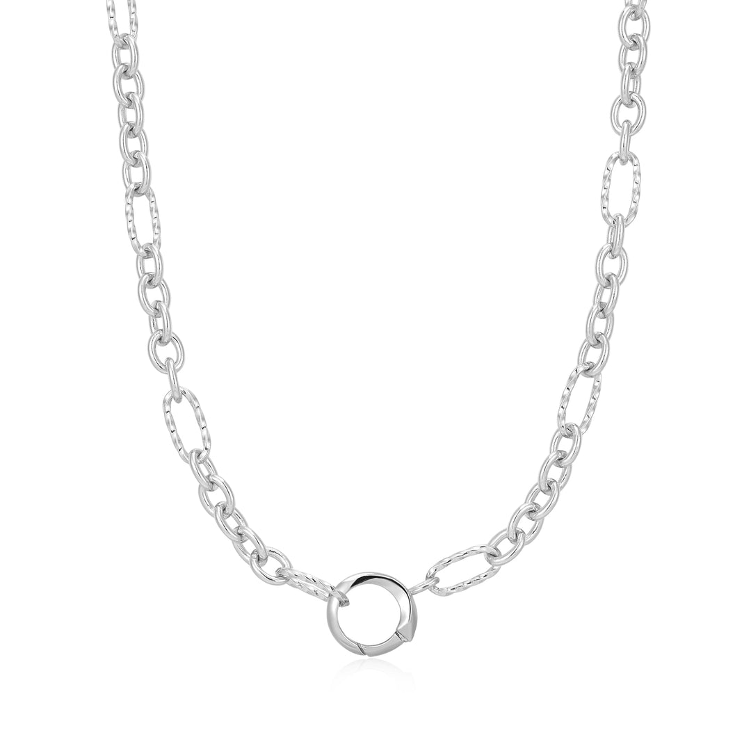 Ania Haie Silver Mixed Link Charm Chain Connector Necklace