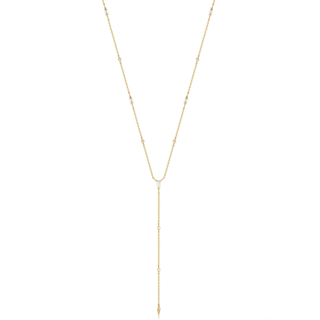 Ania Haie Gold Sparkle Point Y Necklace