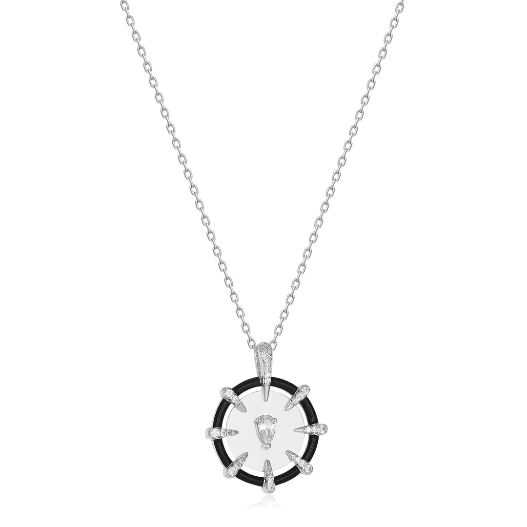 Ania Haie Silver Sparkle Point Medallion Necklace