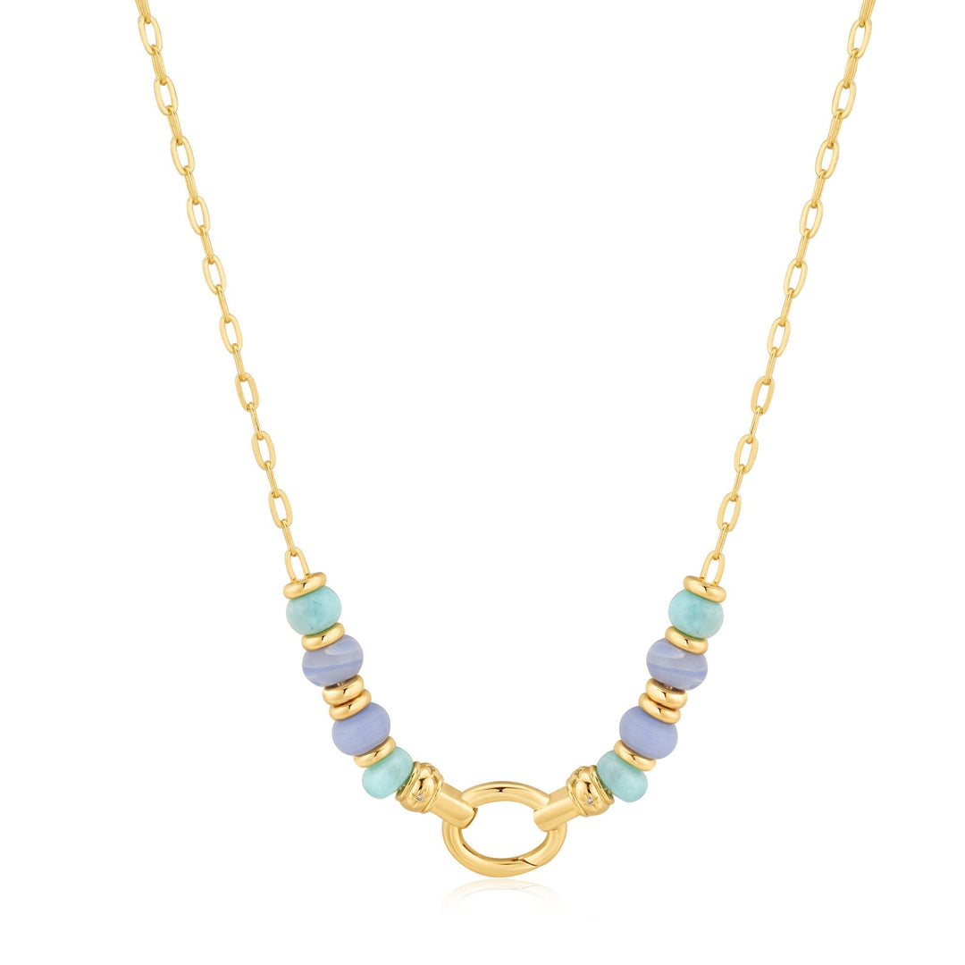 Ania Haie Gold Amazonite and Agate Charm Connector Necklace