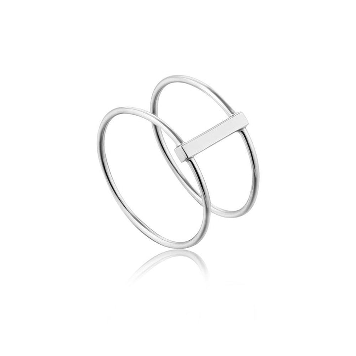 Ania Haie Modern Double Ring - Silver