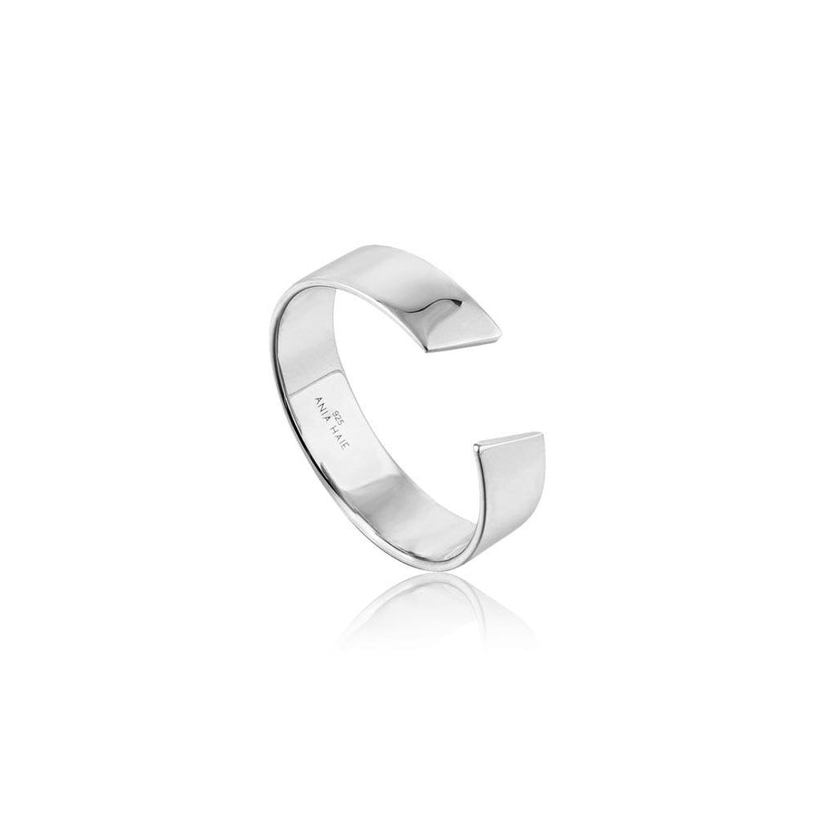 Ania Haie Geometry Wide Adjustable Ring - Silver