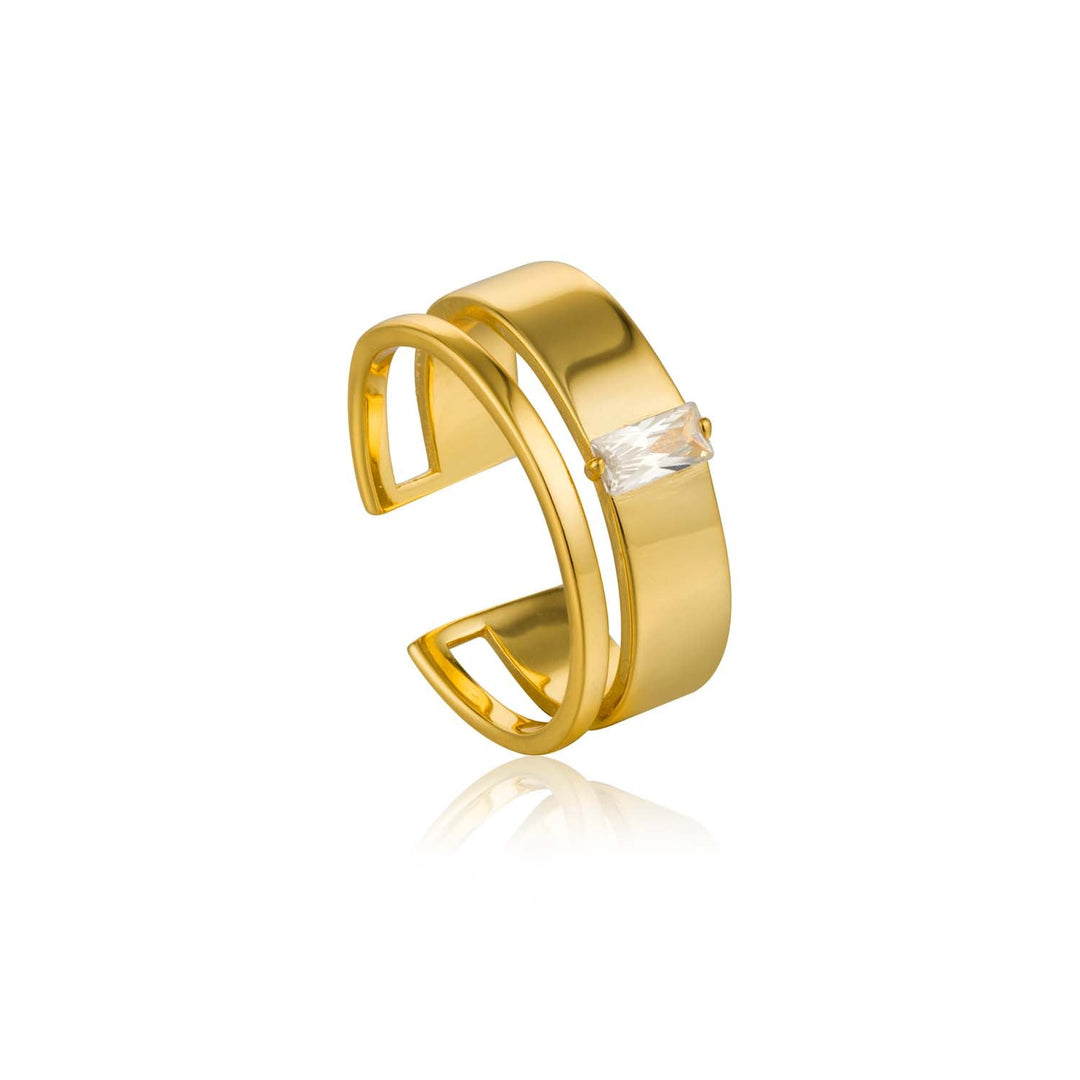 Ania Haie Glow Wide Adjustable Ring - Gold