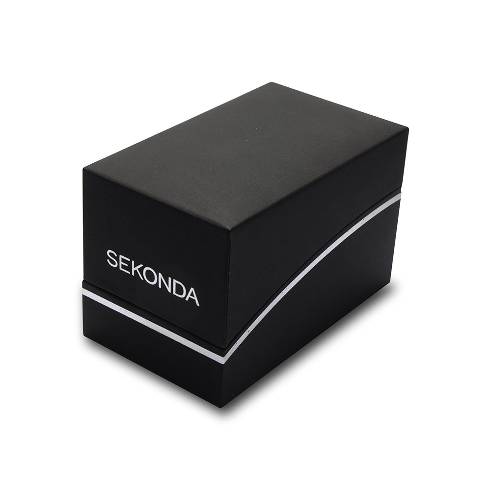 Sekonda Silver Watch With Fine Black Crocodile Band SK4471 - Lyncris Jewellers