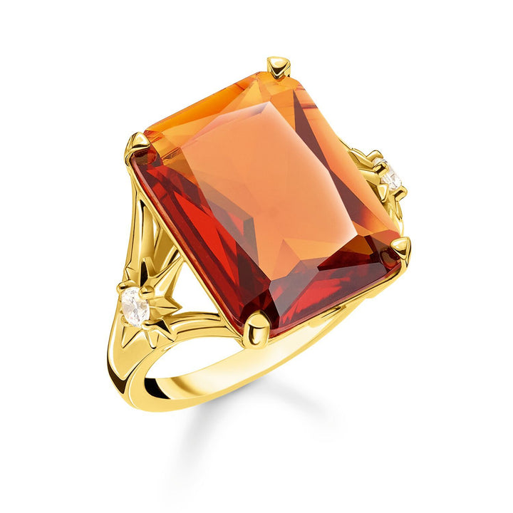 Thomas Sabo Ring Orange Stone, Large, With Star