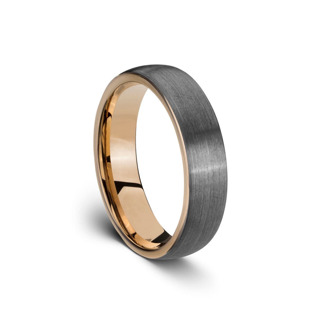 BLAZE Men's Tungsten Steel &  Rose Gold Ring - Lyncris Jewellers