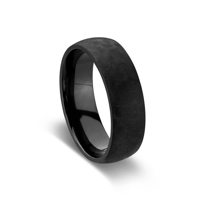 BLAZE Men's Brushed Black Zirconium Ring - Lyncris Jewellers