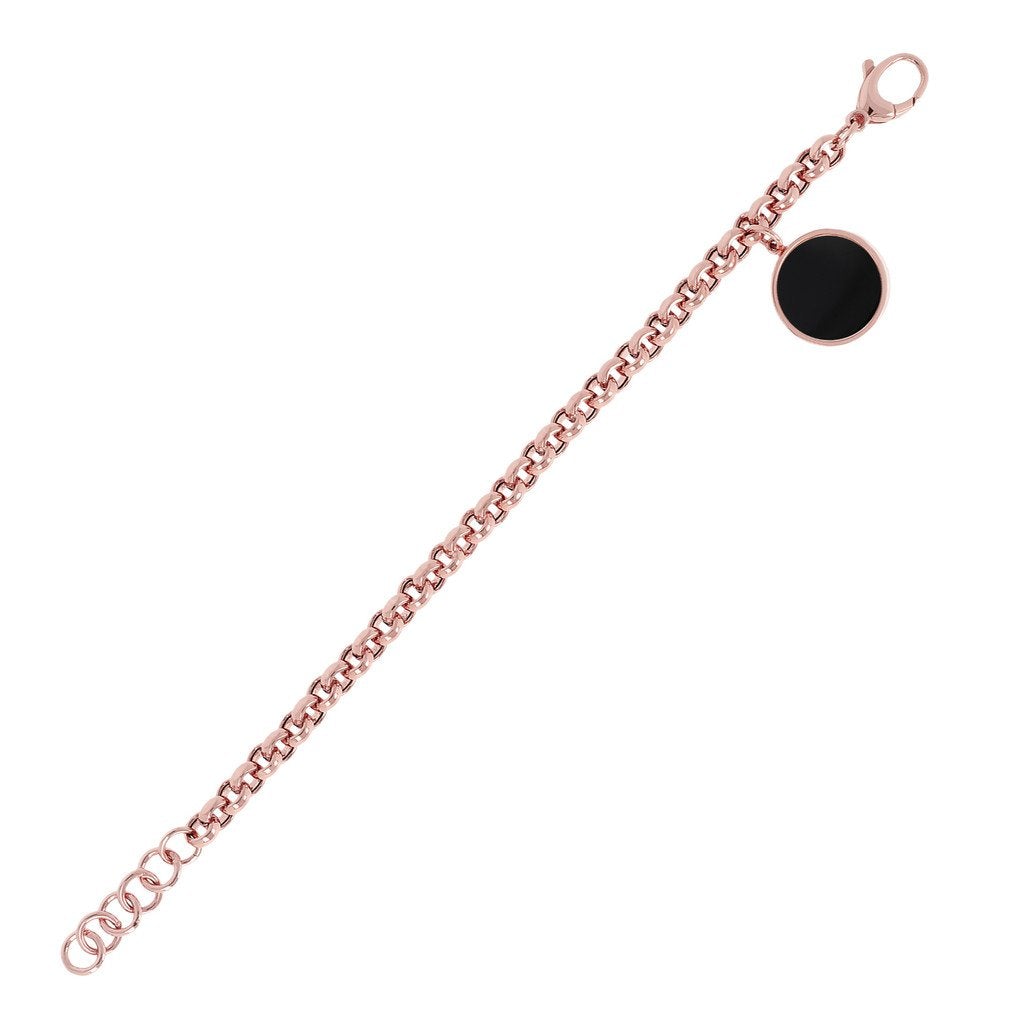 Bronzallure Rolo Bracelet With Gemstone Pendant