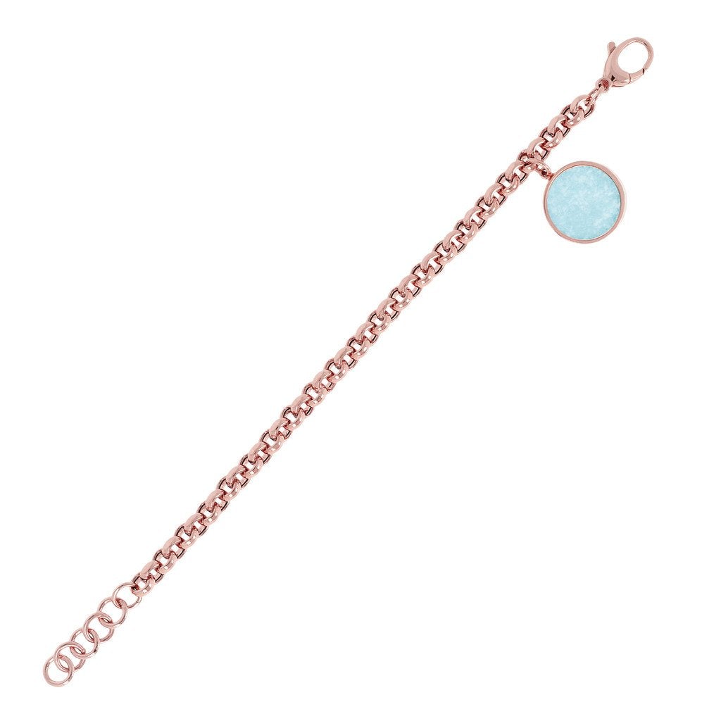 Bronzallure Rolo Bracelet With Gemstone Pendant