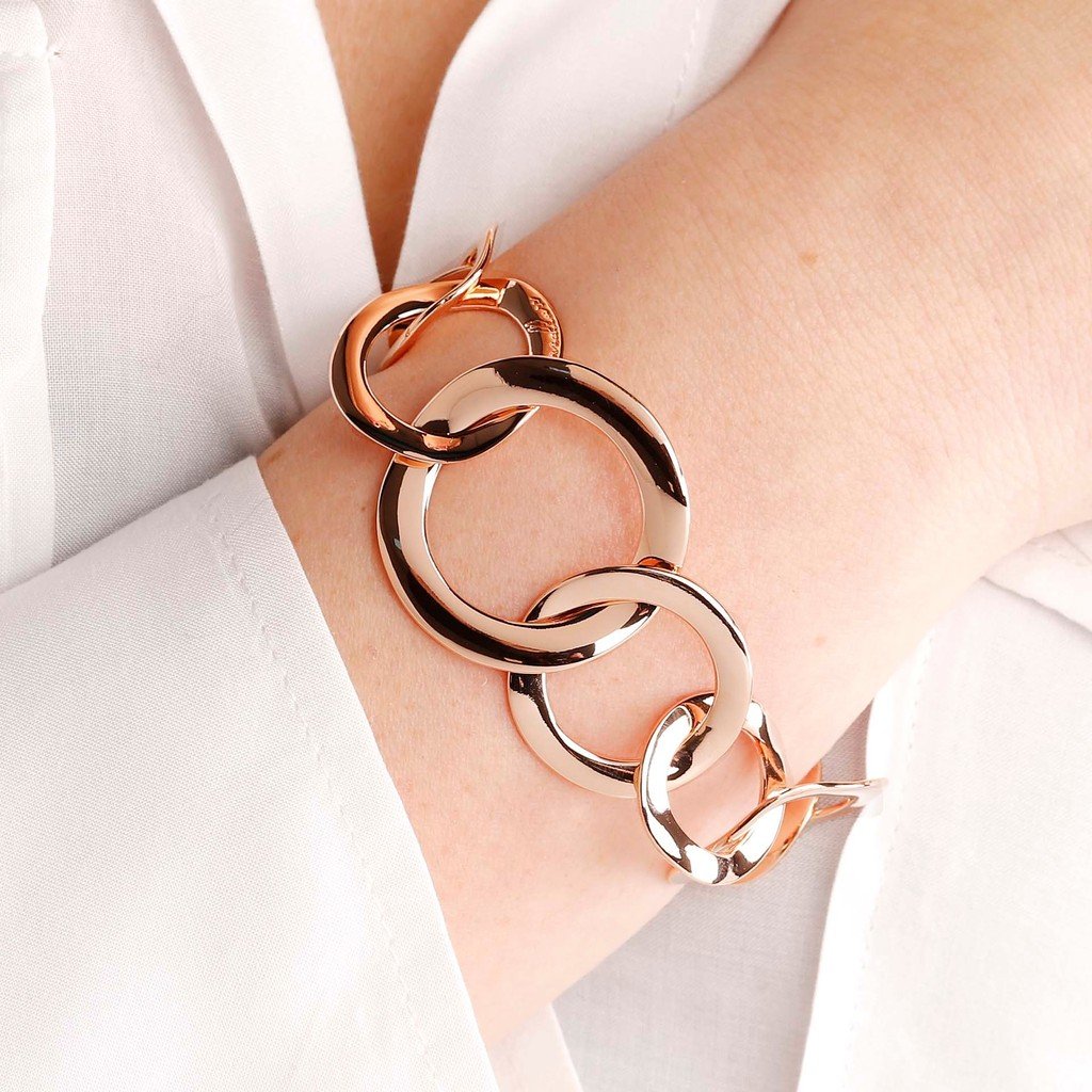 Bronzallure Multicircle Round Link Bracelet